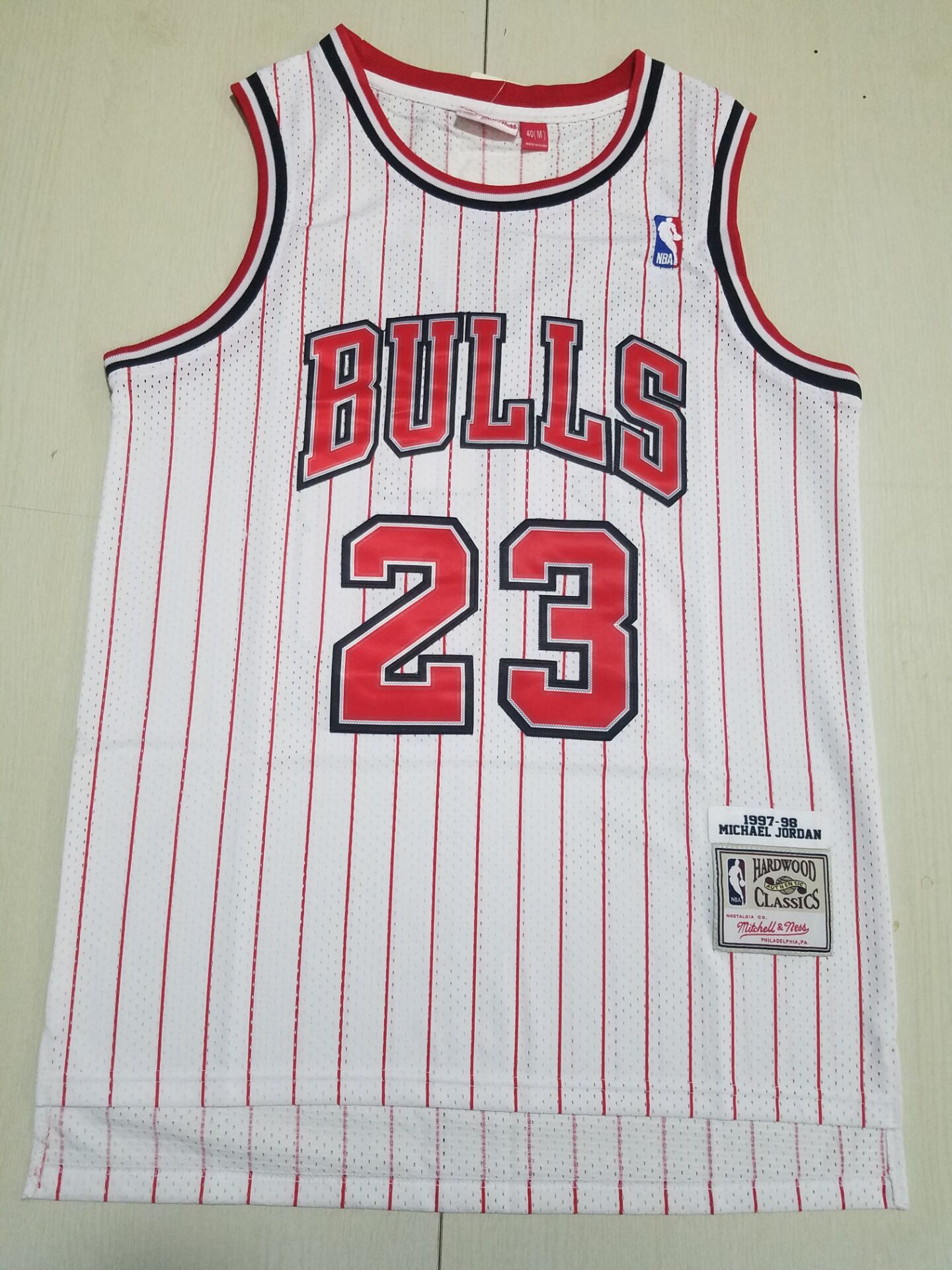 Men Chicago Bulls 23 Jordan White Stripe 2022 NBA Jersey